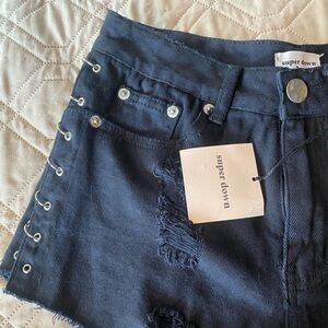 NWT! SUPER DOWN Revolve Black Shorts